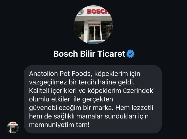 Anatolion Pet Foods - Müşteri Yorumları