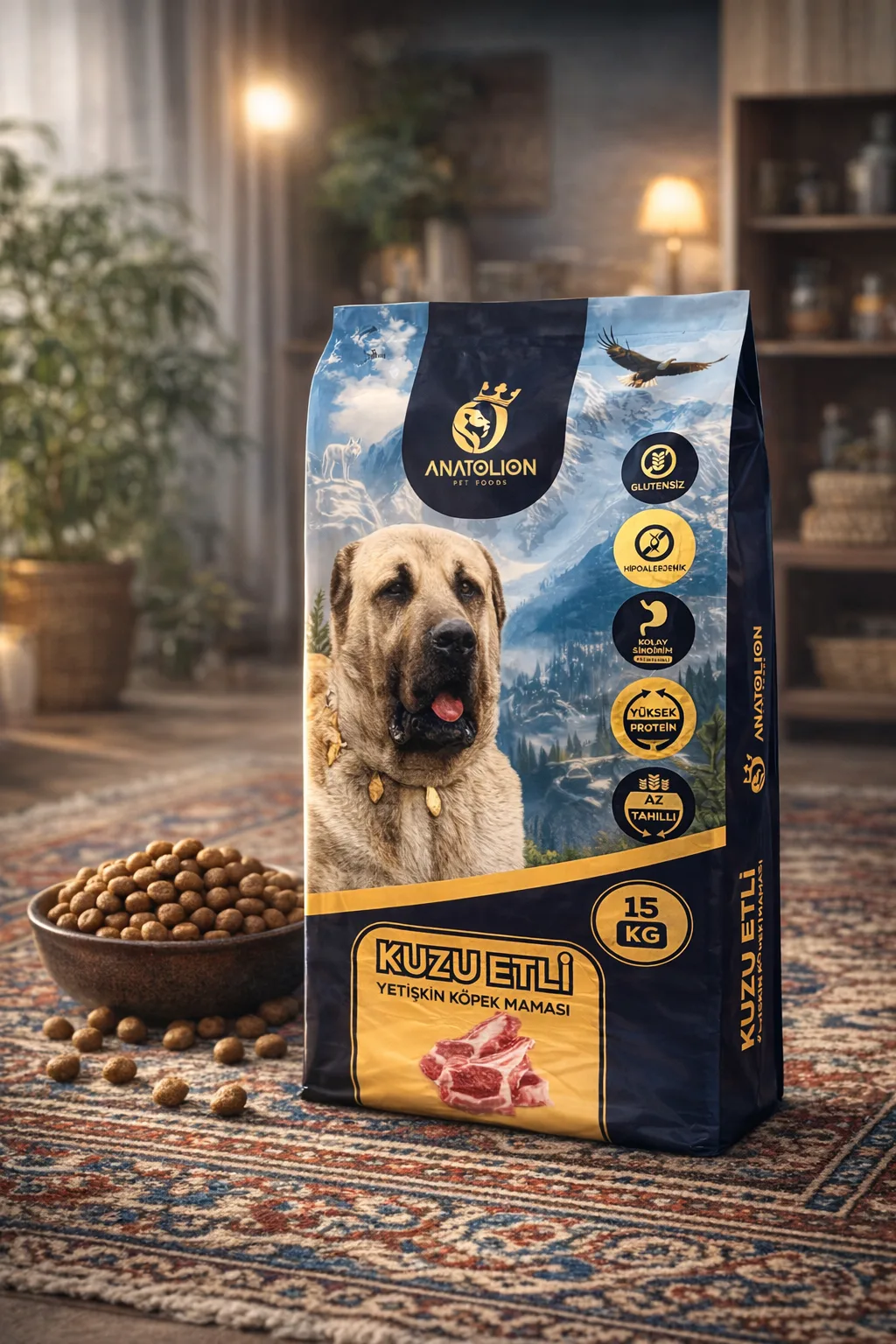 Anatolion Kuzu Etli Super Premium Yetişkin Köpek Maması 15 Kg