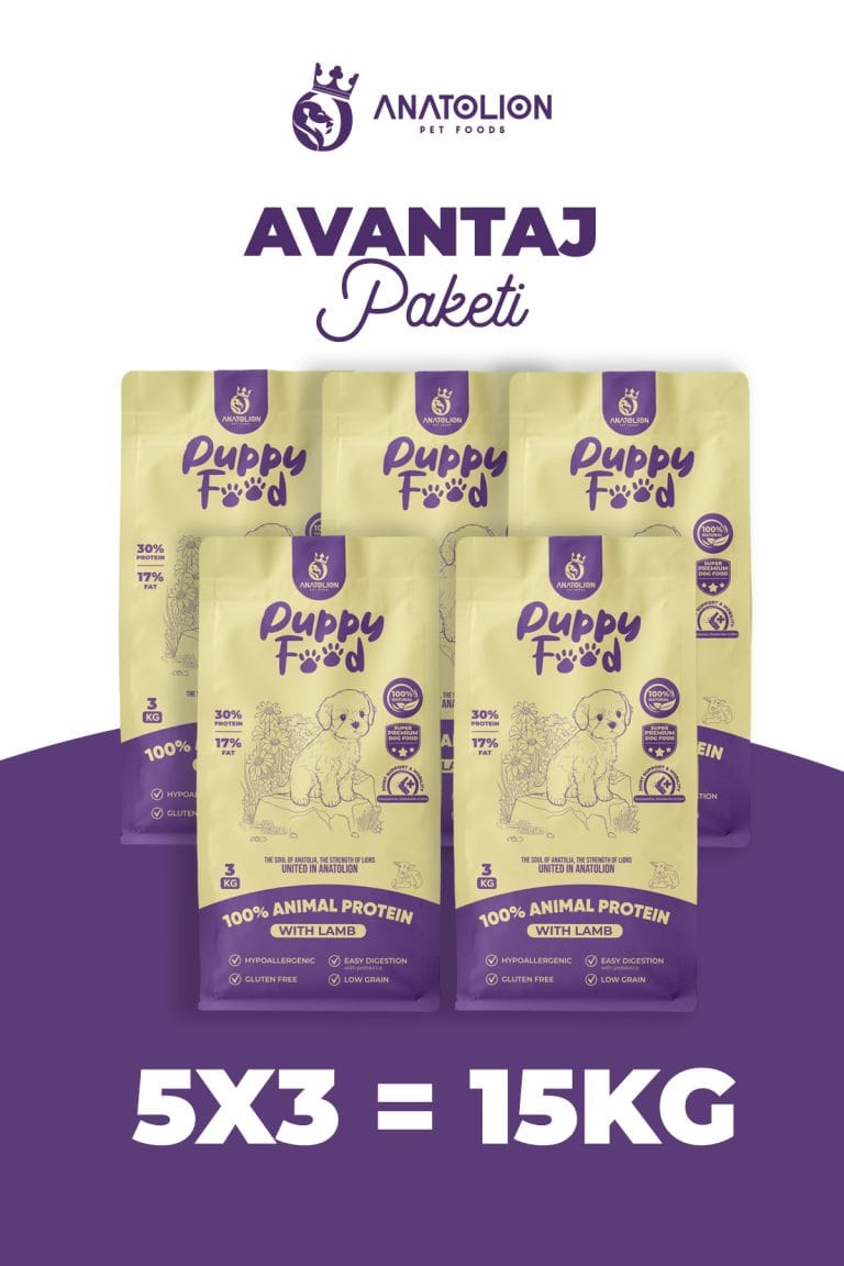 Anatolion Puppy Kuzu Etli Yavru Köpek Maması 15 Kg