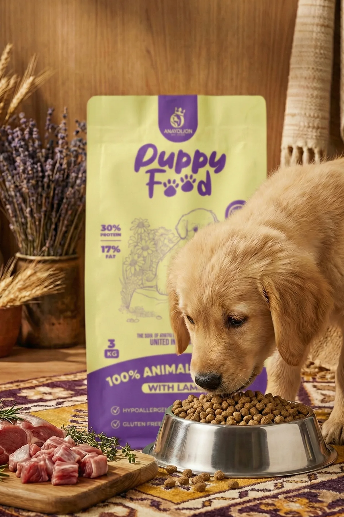 Anatolion Puppy Kuzu Etli Yavru Köpek Maması 3 Kg (Eklem Destekli) - Görsel 2