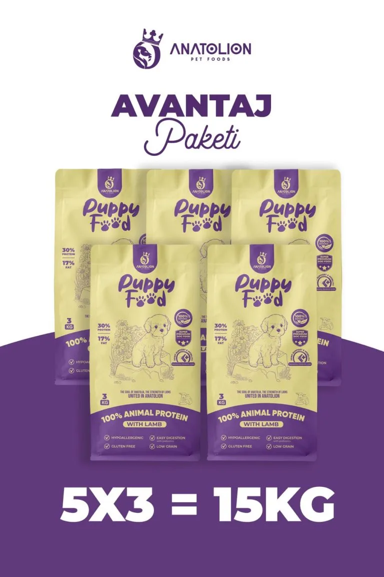 Anatolion Puppy Eklem Destekli Kuzu Etli Yavru Super Premium Köpek Maması 15 Kg