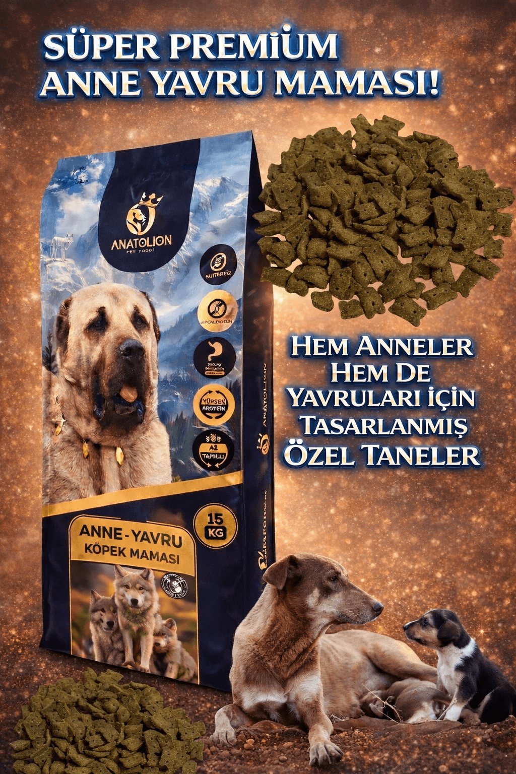 Anatolion Anne - Yavru Eklem Destekli Kuzu Etli Super Premium Köpek Maması 15 Kg - Görsel 2