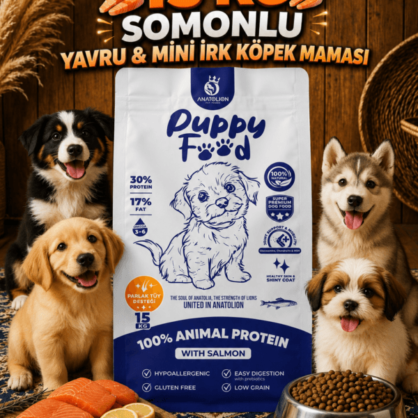 Anatolion Yavru Eklem Destekli Somonlu Super Premium Puppy Köpek Maması 15 Kg