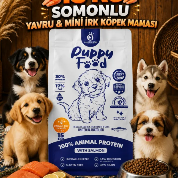 Anatolion Yavru Eklem Destekli Somonlu Super Premium Puppy Köpek Maması 15 Kg