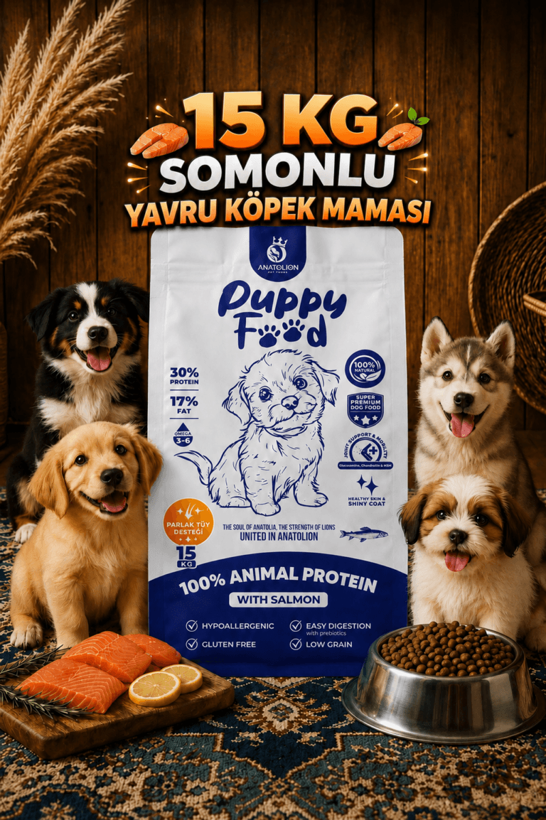 Anatolion Yavru Eklem Destekli Somonlu Super Premium Puppy Köpek Maması 15 Kg