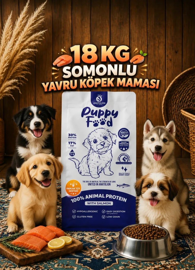 Anatolion Yavru Eklem Destekli Somonlu Super Premium Puppy Köpek Maması 18 Kg (6x3)