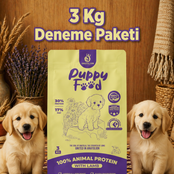Anatolion Yavru Eklem Destekli Kuzu Etli ve Pirinçli Super Premium Puppy Köpek Maması 3 Kg