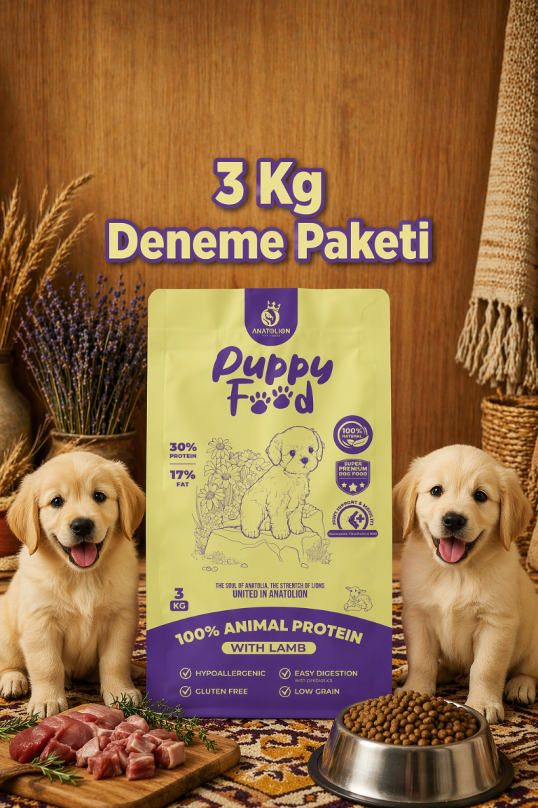 Anatolion Yavru Eklem Destekli Kuzu Etli ve Pirinçli Super Premium Puppy Köpek Maması 3 Kg