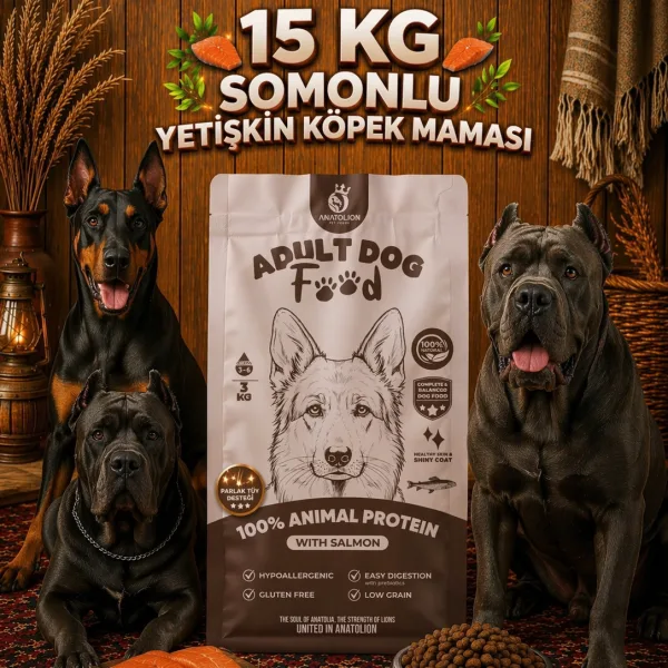 Anatolion Somonlu Premium Yetişkin Köpek Maması 15