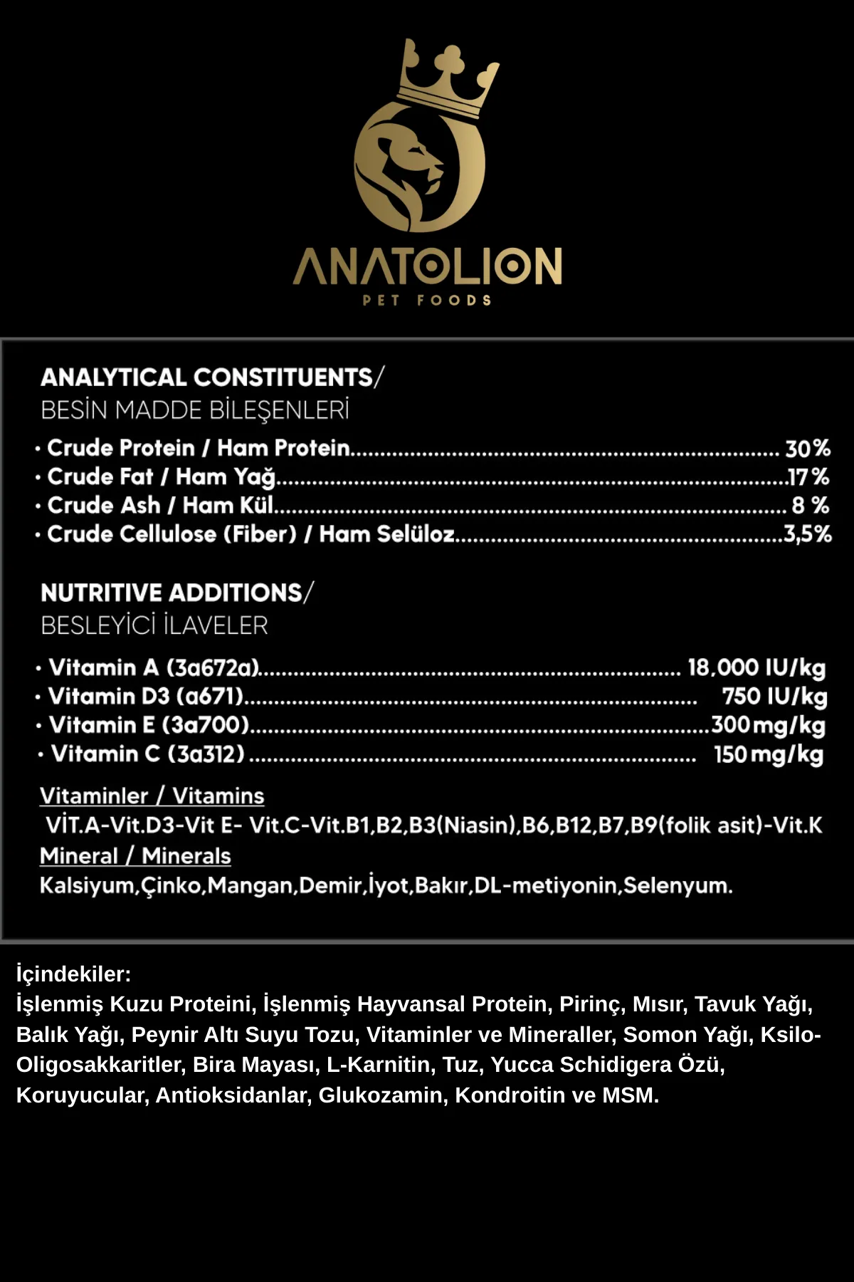 Anatolion Yavru Eklem Destekli Kuzu Etli ve Pirinçli Super Premium Puppy Köpek Maması 18 Kg (6x3) - Görsel 2