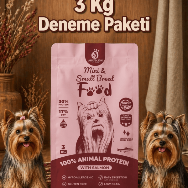 Anatolion Mini Küçük Irk Somonlu Eklem Destekli Super Premium Köpek Maması 3 Kg