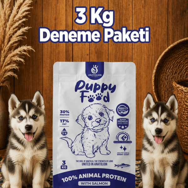 Anatolion Yavru Eklem Destekli Somonlu Super Premium Puppy Köpek Maması 3 Kg