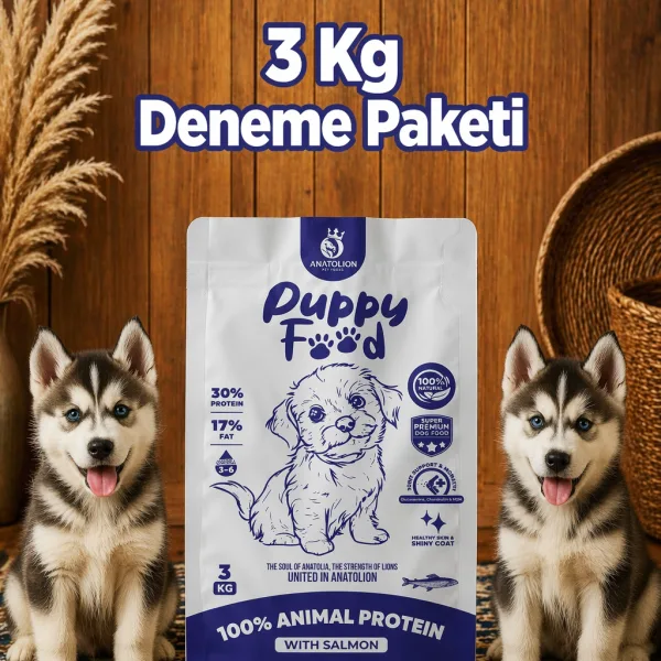 Anatolion Yavru Eklem Destekli Somonlu Super Premium Puppy Köpek Maması 3 Kg