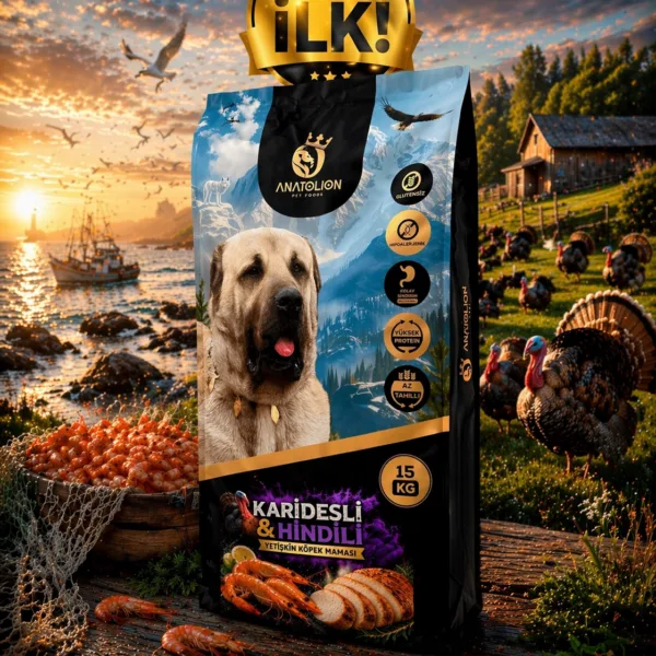 Anatolion Karidesli & Hindili Yetişkin Köpek Maması 15 Kg